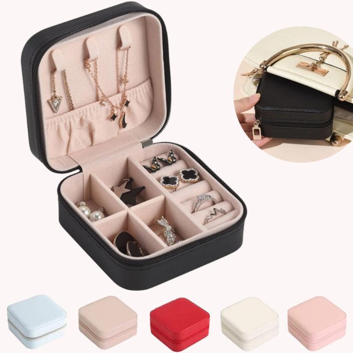 Mini Jewelry Organizer Box – Portable PU Leather Travel Case for Rings, Earrings, Necklaces & Watches | Gift for Women & Girls
