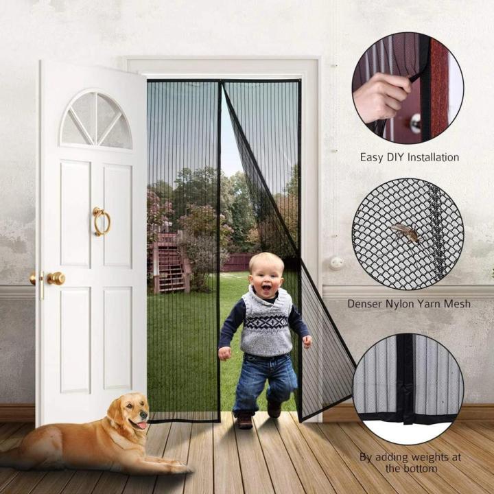 Hands-Free Retractable Magic Mesh Screen Door – Magnetic Closure, Easy to Install, Keeps Bugs Out