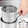 Stainless Steel Deep Fryer Pot with Strainer – Heavy-Duty 1200ml Oil Capacity Frying Pan for Home Kitchen
