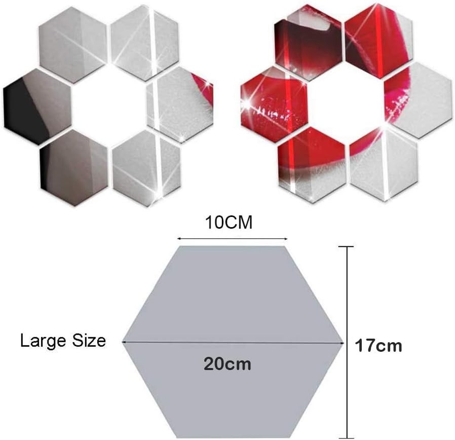 Hexagon Shape Acrylic Mirror Wall Stickers (19 Pc Set)