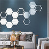 Hexagon Shape Acrylic Mirror Wall Stickers (19 Pc Set)