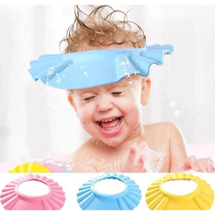 Adjustable Baby Shower Cap With Ear Protector (random Color)