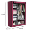 2-Door Foldable Closet Wardrobe – Portable Storage Organizer with Shelves (105x45x175cm, Random Color)