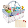 Foldable Baby Diaper Caddy Organizer – Portable Storage Basket – Essential Bag For Nursery, Changing Table And Car – Waterproof Liner Is Great For Storing Diapers, Bottles