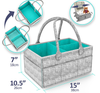 Foldable Baby Diaper Caddy Organizer – Portable Storage Basket – Essential Bag For Nursery, Changing Table And Car – Waterproof Liner Is Great For Storing Diapers, Bottles