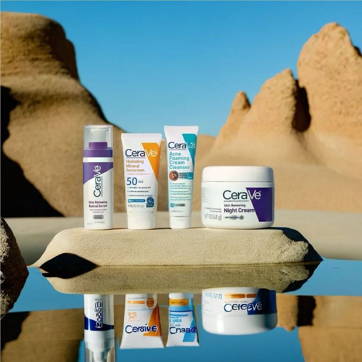 CeraVe Complete Skincare Set – Retinol Serum, Night Cream, Acne Cleanser & SPF 50 Sunscreen | Dermatologist-Developed Care for Healthy, Glowing Skin
