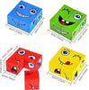 Fun Face Puzzle Cube Children Wooden Face Changing Cube Game
