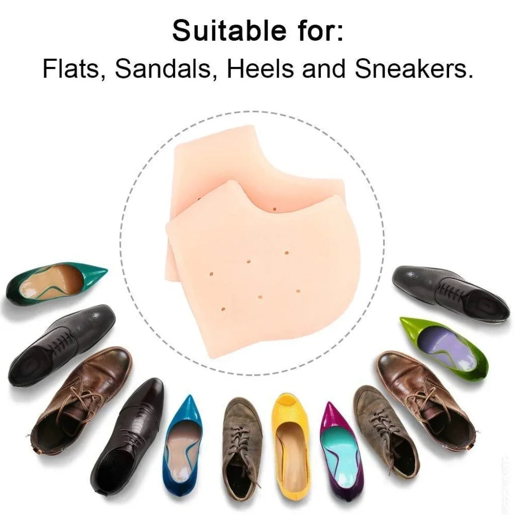 Silicone Anti-crack Half Heel Socks Set