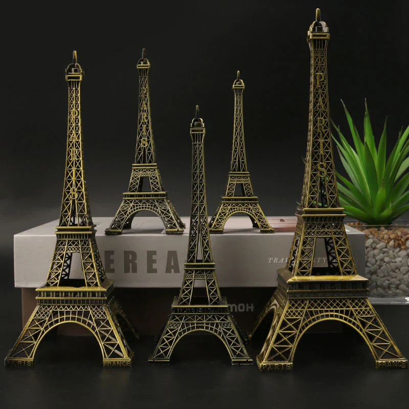 7-Inch Eiffel Tower Statue – Bronze Metal Paris Souvenir for Home, Office & Events