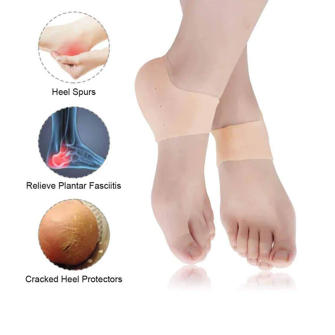 Silicone Anti-crack Half Heel Socks Set