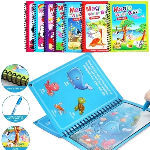 8 Pages Invisible Ink Magic Book With Pen (random Design )