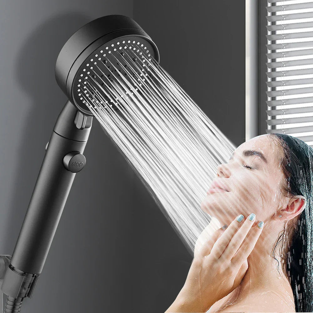 Pressurized Shower Head Turbine Shower Accessories One Piece Water Stop