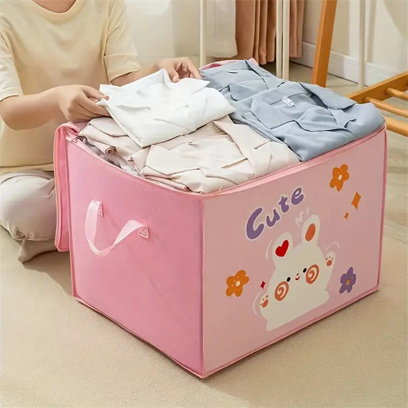 Lucky Teddy Bear Storage Bag – Clothes & Toy Organizer | Cartoon Animal Storage Box (random Design & Color)