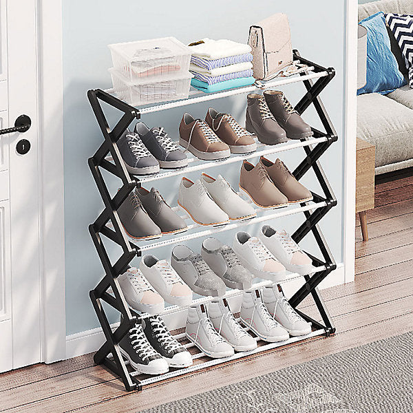 High-Quality 5-Tier X-Shaped Shoe Rack – Space-Saving Floor Organizer (Without Box)