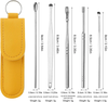 Ear Pick 6 Pcs With Storage Bag Dig Ear Wax Remover Cleaner Care Portable Travel Kit Cleaner Spoon.
