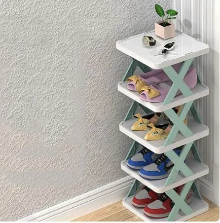 High-Quality 5-Tier X-Shaped Shoe Rack – Space-Saving Floor Organizer (Without Box)