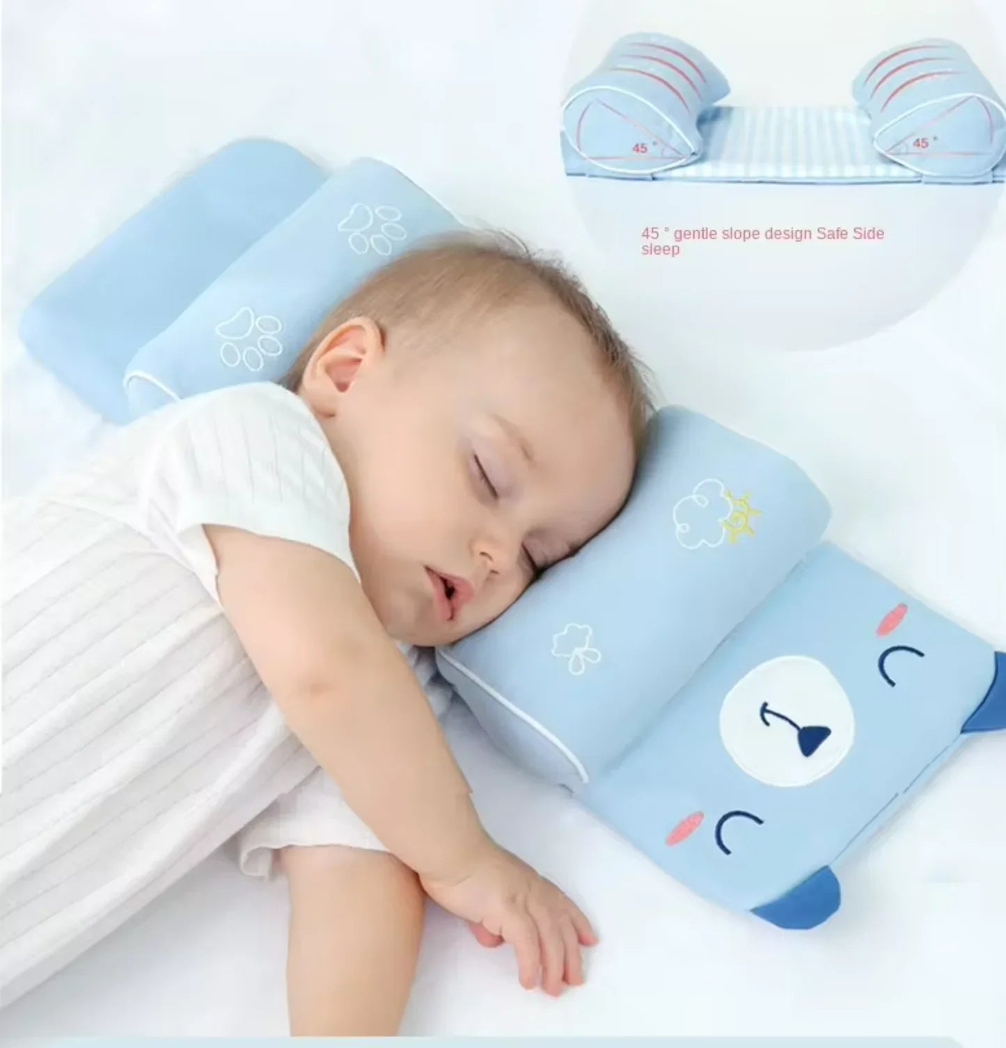 Adjustable Newborn Head Shaping Pillow – Soft, Breathable Cushion for Flat Head Prevention | Portable Infant Support (Random Color & Design, No Box)
