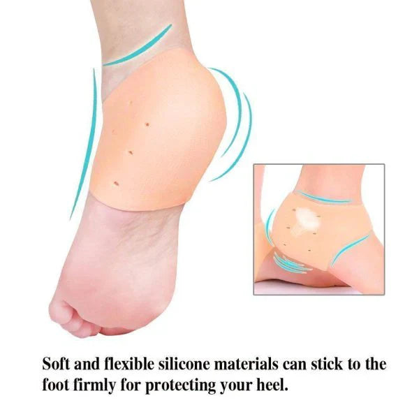 Silicone Anti-crack Half Heel Socks Set